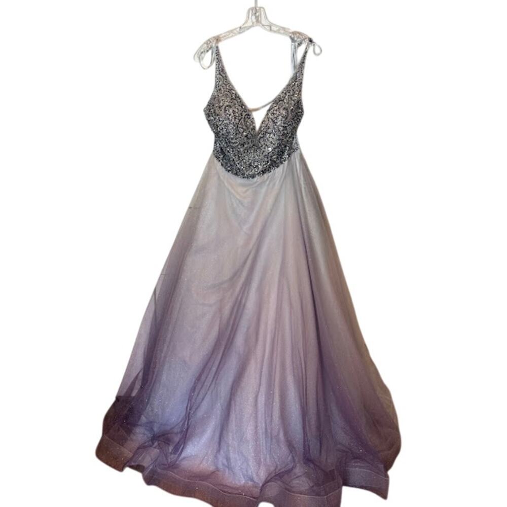 New Mori Lee Formal Dress Women's Sz 16 Style 45006 Ultra Violet Prom Corset